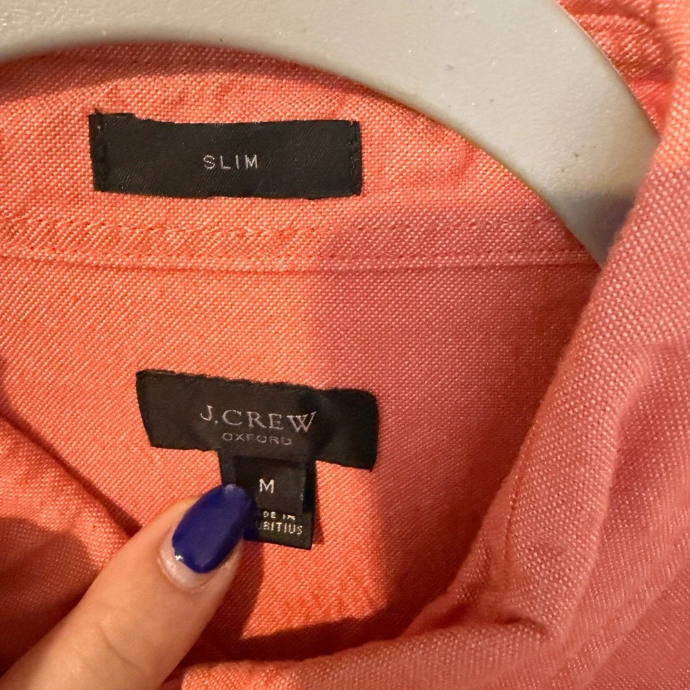 J. Crew Men's Vibrant Orange Casual Shirt